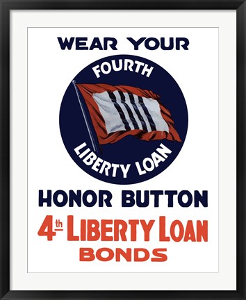 Framed 4th Liberty Loan Honor Button Print