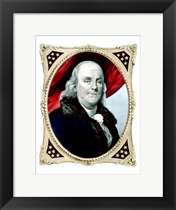 Framed Benjamin Franklin (color) Print