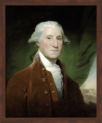 Framed Digitally Restored Vector Painting of George Washington Print