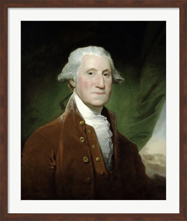 Framed Digitally Restored Vector Painting of George Washington Print