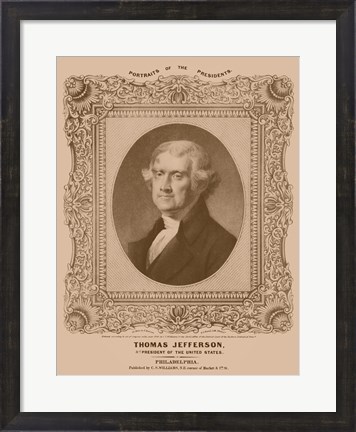Framed Thomas Jefferson (decorative print) Print