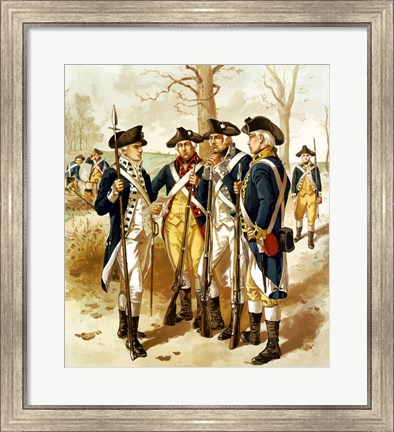 Framed Continental Army During the Revolutionary War Print