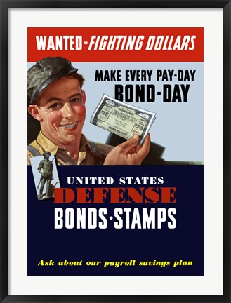 Framed Wanted - Fighting Dollars Print