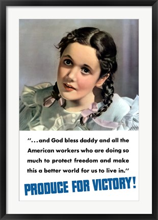 Framed Produce for Victory - God Bless Daddy Print