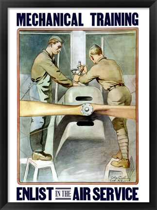 Framed Mechanical training - Enlist in the Air Service Print