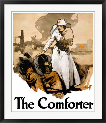 Framed Comforter - Red Cross Print