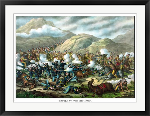 Framed Battle of Little Bighorn Print