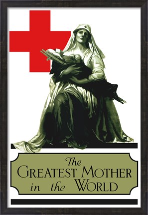 Framed Red Cross - Greatest Mother in the World Print
