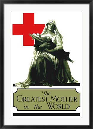 Framed Red Cross - Greatest Mother in the World Print