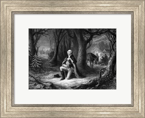 Framed General George Washington Praying at Valley Forge Print