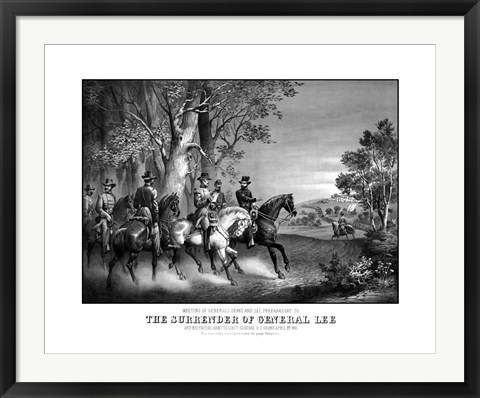 Framed Meeting of Generals Robert E Lee and Ulysses S Grant Print