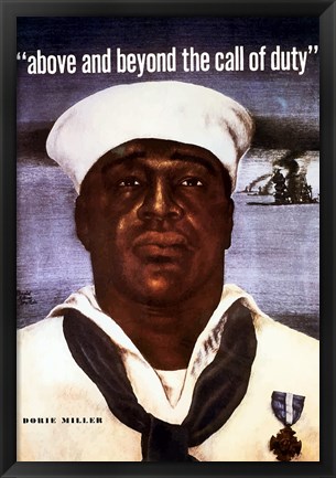 Framed Doris Dorie Miller, U.S. Navy Print