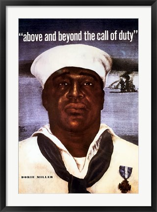 Framed Doris Dorie Miller, U.S. Navy Print