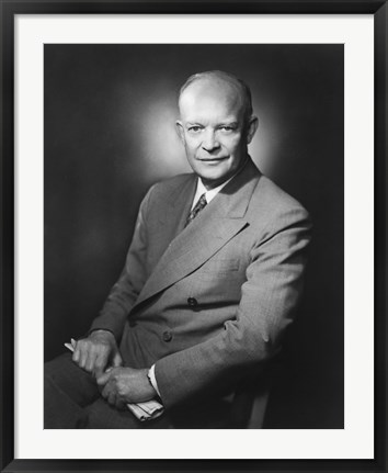 Framed Presidential Portrait of Dwight D Eisenhower Print