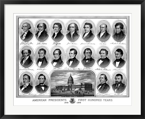 Framed American Presidents, First Hundred Years Print