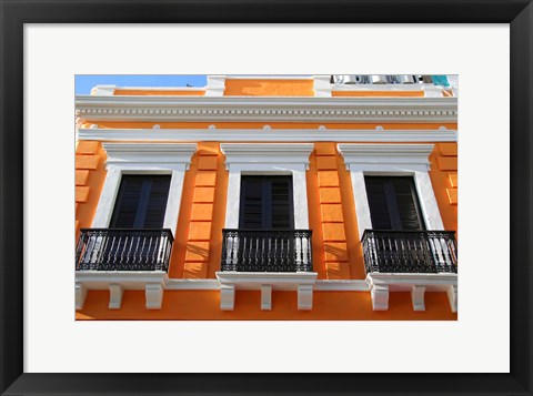 Framed Puerto Rico, Old San Juan, Colonial architecture Print