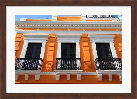 Framed Puerto Rico, Old San Juan, Colonial architecture Print