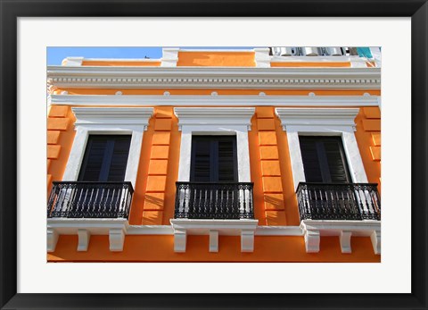 Framed Puerto Rico, Old San Juan, Colonial architecture Print