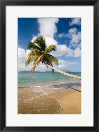 Framed Coconut Grove Beach, Cades Bay, St Kitts, Caribbean Print