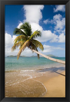 Framed Coconut Grove Beach, Cades Bay, St Kitts, Caribbean Print