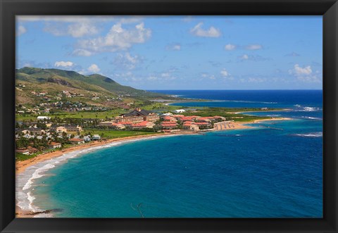 Framed Half Moon Bay, Marriott Resort, St Kitts, Caribbean Print