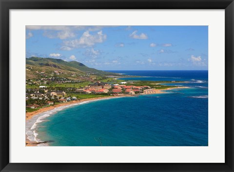 Framed Half Moon Bay, Marriott Resort, St Kitts, Caribbean Print