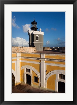 Framed Puerto Rico, Old San Juan, El Morro lighthouse Print