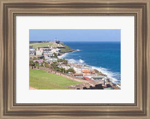 Framed View towards El Morro from Fort San Cristobal in San Juan, Puerto Rico Print