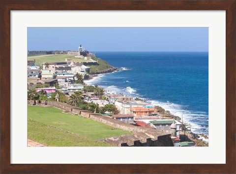 Framed View towards El Morro from Fort San Cristobal in San Juan, Puerto Rico Print