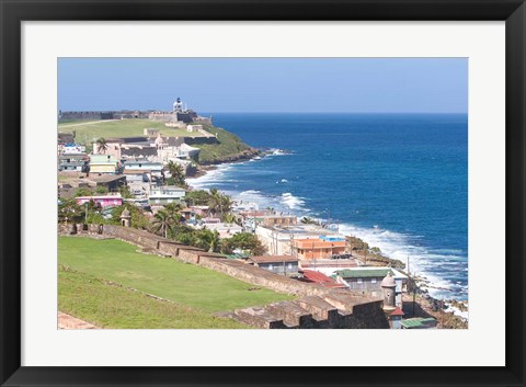 Framed View towards El Morro from Fort San Cristobal in San Juan, Puerto Rico Print