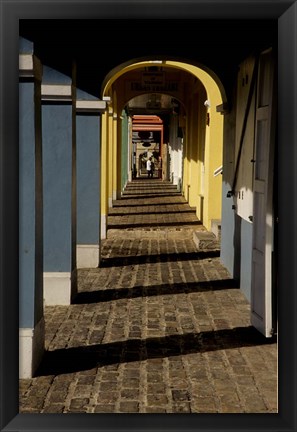 Framed Caribbean, USVI, St Croix, Christiansted, Path Arches Print