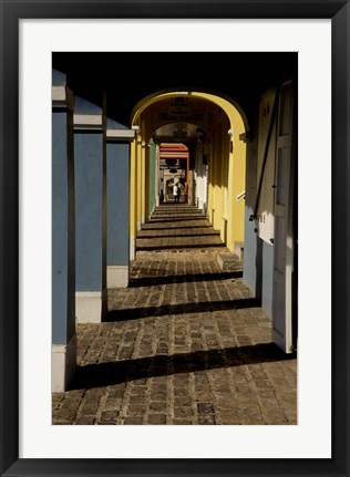 Framed Caribbean, USVI, St Croix, Christiansted, Path Arches Print