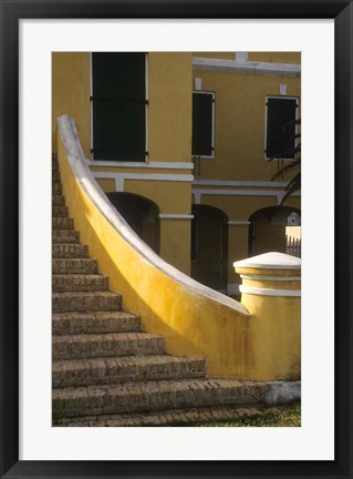 Framed Customs House exterior stairway, Christiansted, St Croix, US Virgin Islands Print