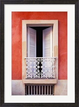 Framed White Shutters, Old San Juan, Puerto Rico Print