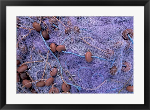 Framed Fishing Nets on Grand Anse, Martinique, Caribbean Print