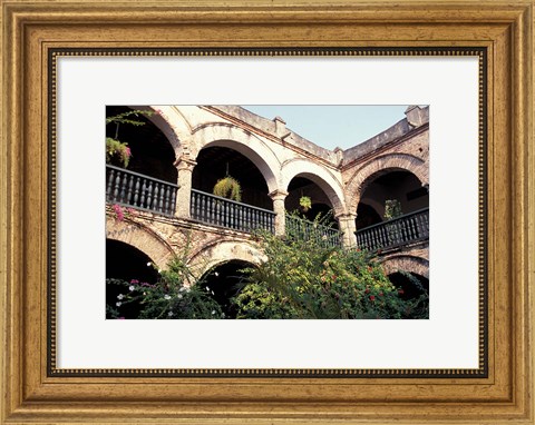 Framed Balcony with Flowers and Trees, Puerto Rico Print