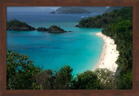 Framed Trunk Bay Beach, St Johns, US Virgin Islands Print