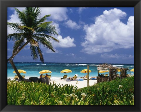 Framed Dawn Beach on St Martin, Caribbean Print