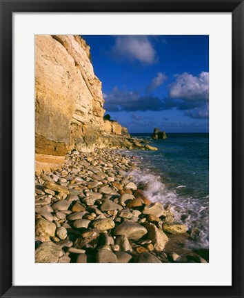 Framed Cliffs at Cupecoy Beach, St Martin, Caribbean Print