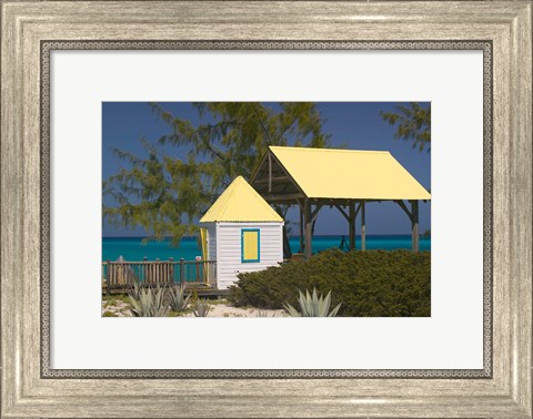 Framed Windmills Plantation Beach House, Salt Cay Island, Turks and Caicos, Caribbean Print