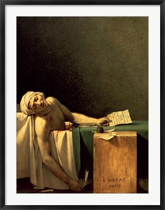 Framed Death of Marat, 1793 Print