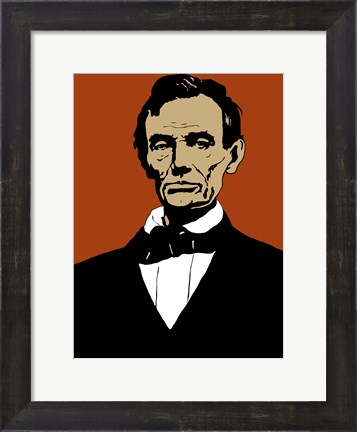 Framed Civil War Era President Abraham Lincoln Print