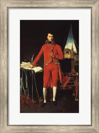 Framed Napoleon Bonaparte in Red Print