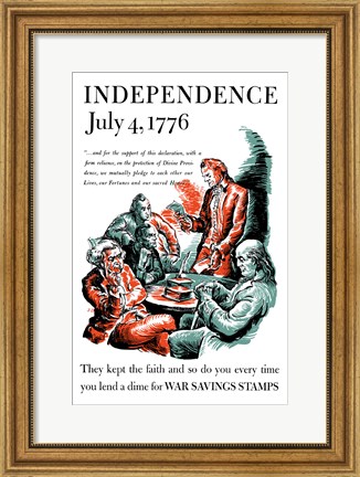 Framed Thomas Jefferson Reading the Declaration of Independence Print