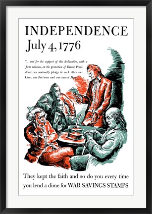 Framed Thomas Jefferson Reading the Declaration of Independence Print