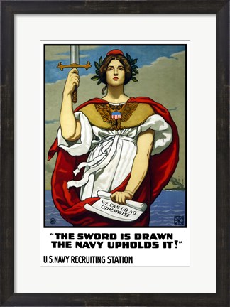 Framed Lady Liberty - U.S. Navy Print