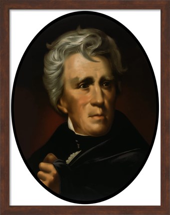 Framed President Andrew Jackson (color portrait) Print