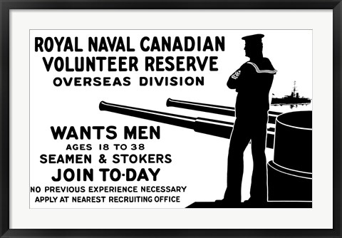 Framed Royal Naval Canadian Volunteer Reserve Print