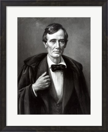 Framed President Abraham Lincoln Wearing Overcoat Print