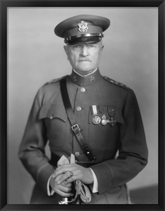 Framed General John J Pershing (WWI) Print